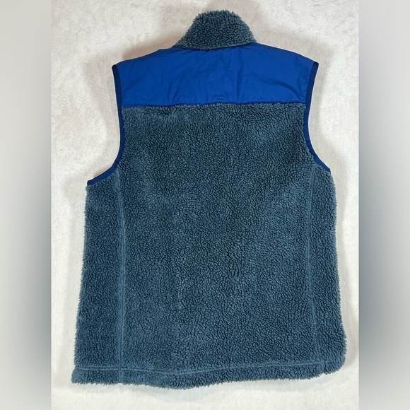 L.L. Bean Large Synchilla Sherpa Retro Pile Full Zip Vest in Blue - Picture 9 of 10